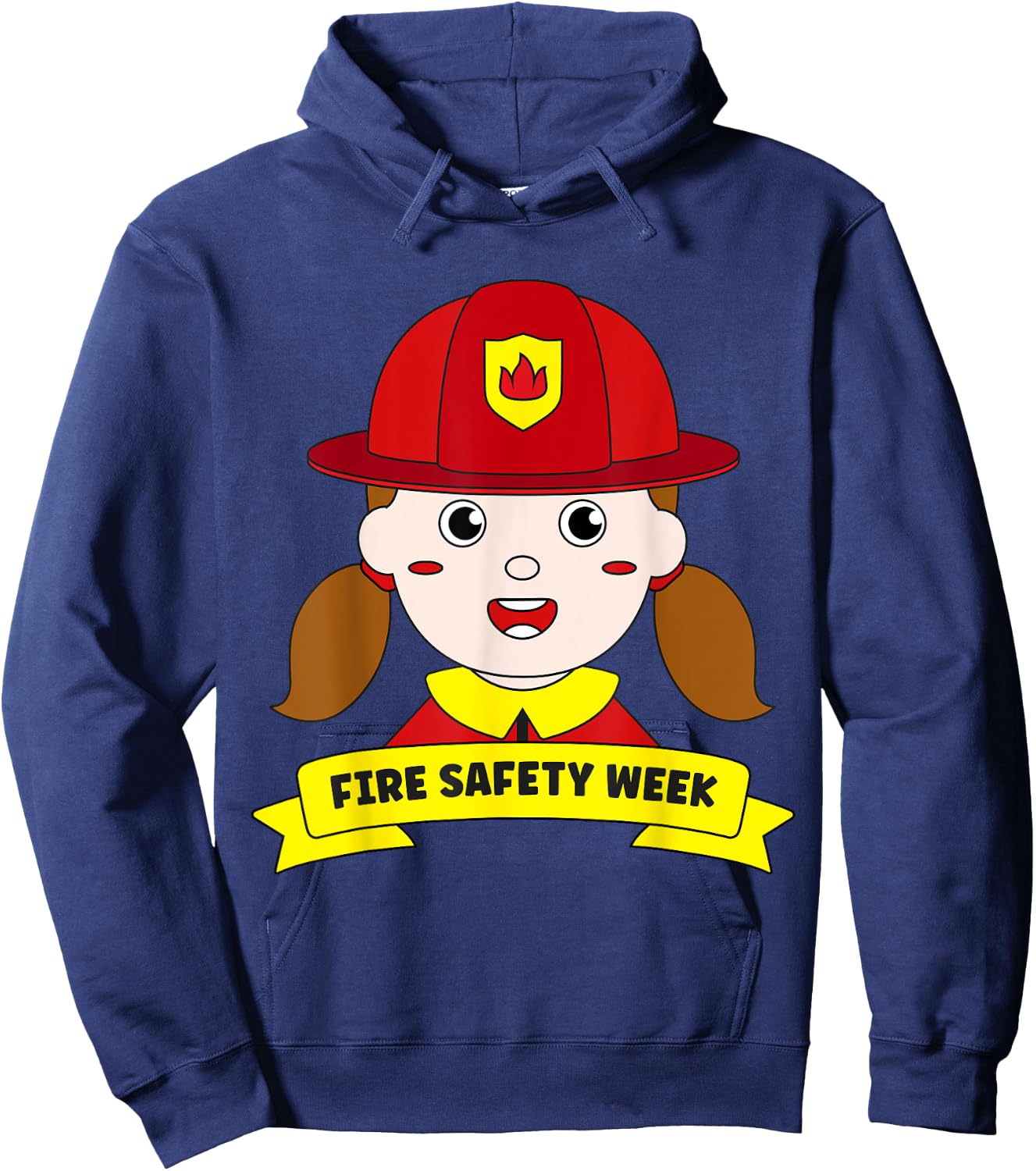 Fire Safety Week Firefighter Prevention Fireman Girl Hero Hoodie - Hoodie | Navy