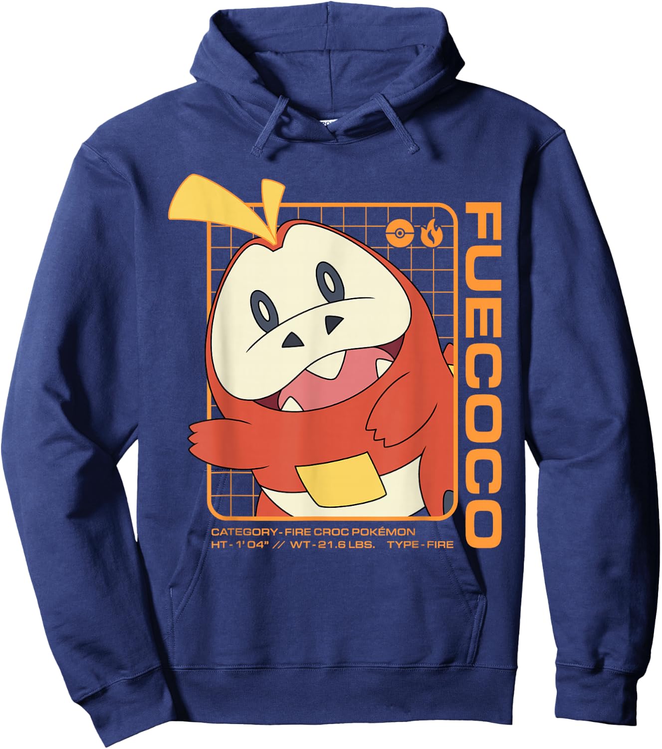 Pokémon - Fuecoco Stats Hoodie - Hoodie | Navy