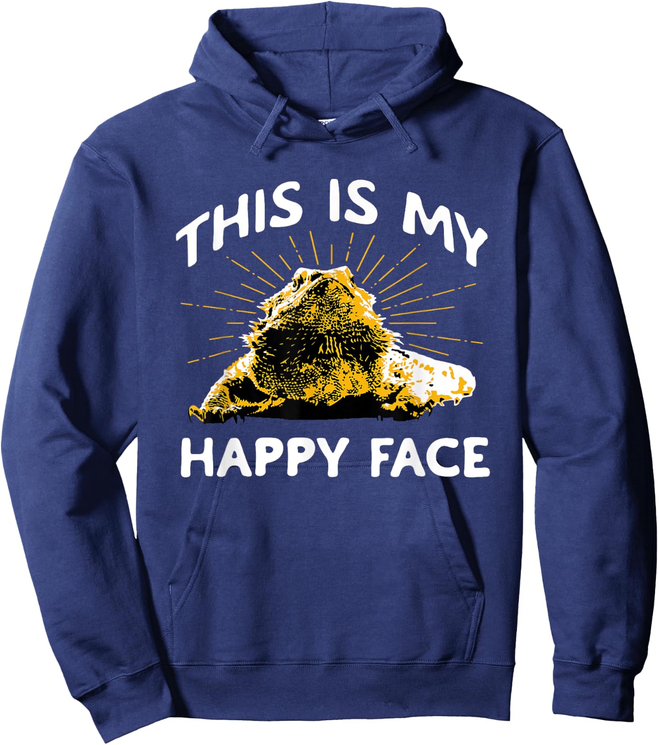 This Is My Happy Face - Bearded Dragon Reptile Lizard Lover Hoodie - Hoodie | Navy