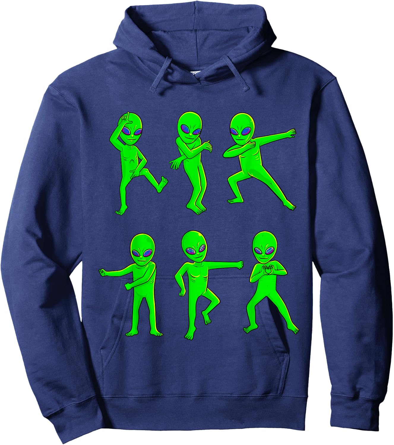 Dancing Aliens Halloween Green Alien Dance Kids Boys Girls Hoodie - Hoodie | Navy