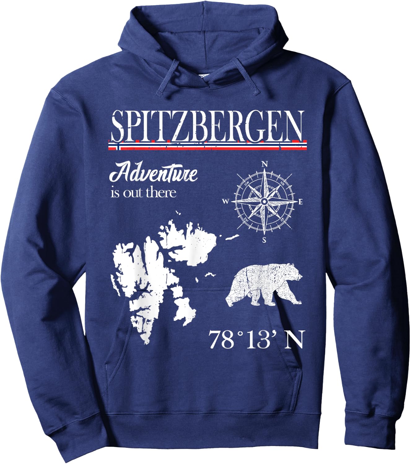 Spitzbergen Svalbard - Adventure Is Out There - Norway Flag Hoodie - Hoodie | Navy