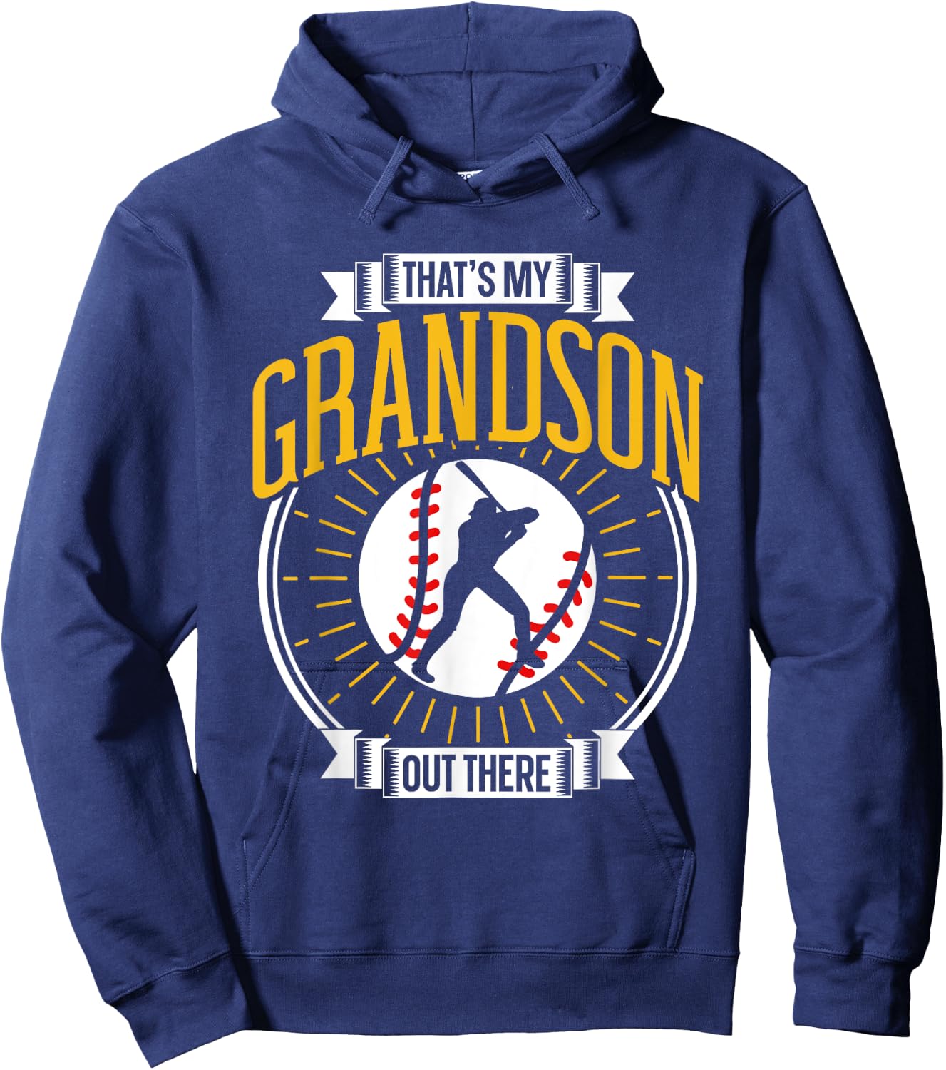 That's My Grandson Out There Baseball Sports Hobby Athlete Hoodie - Hoodie | Navy