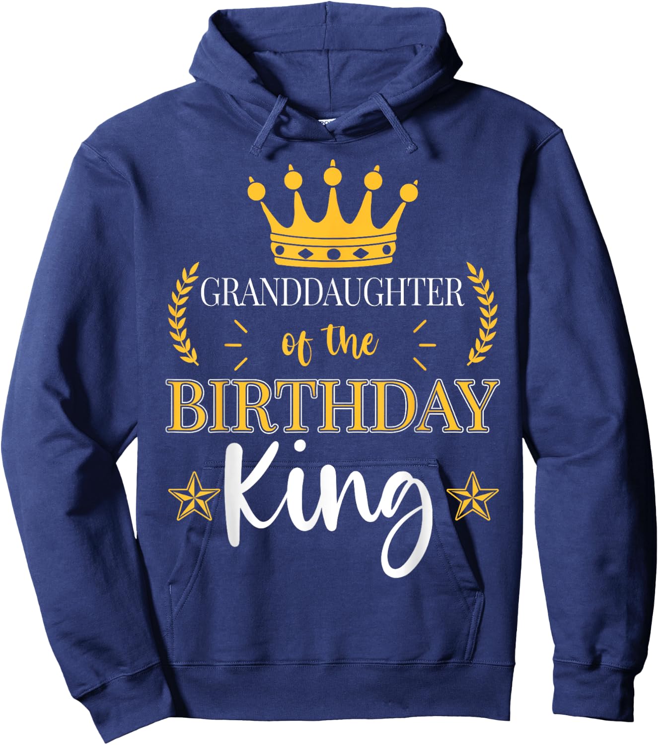 Granddaughter of the Birthday King Theme Party Bday Hoodie - Hoodie | Navy