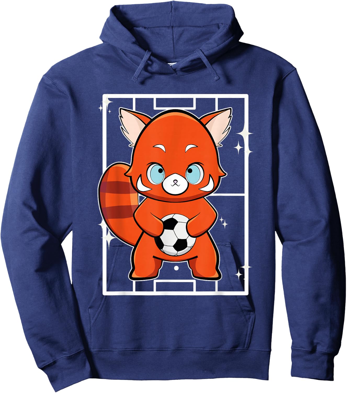 Red Panda with Football Hoodie - Hoodie | Navy