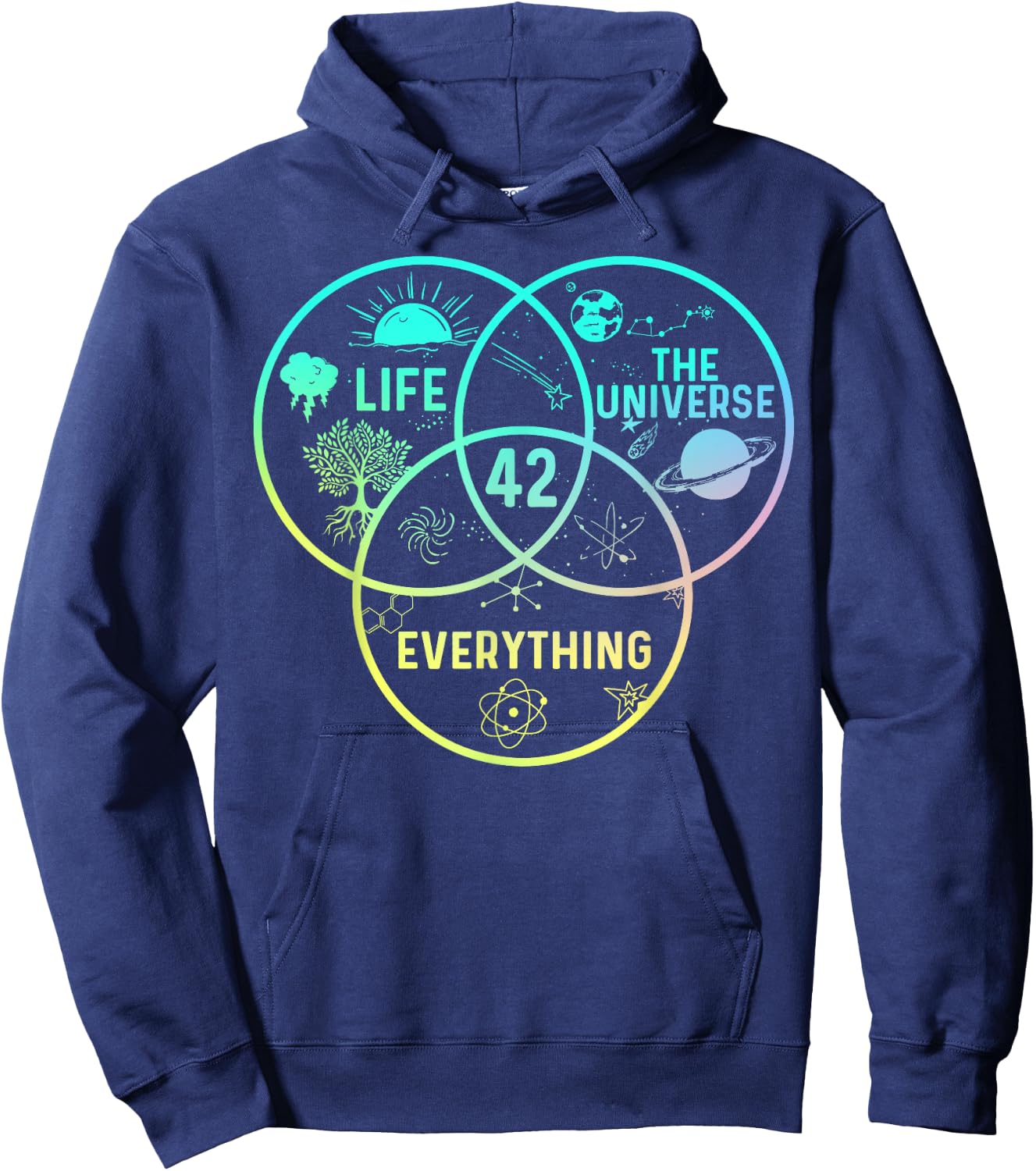 42 Answer To Life The Universe And Everything Funny Design Hoodie - Hoodie | Navy