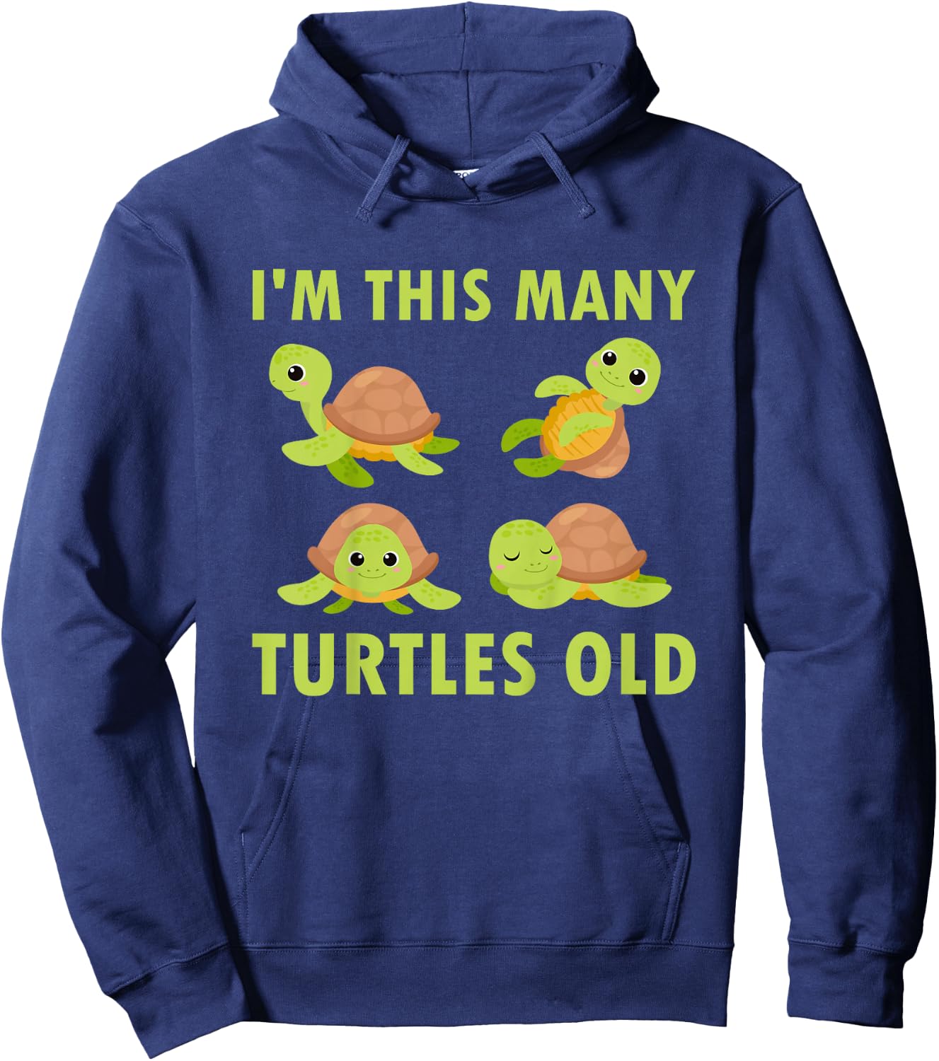 Kids 4 Year Old Boy Sea Turtles Old 4th Birthday Kids Hoodie - Hoodie | Navy