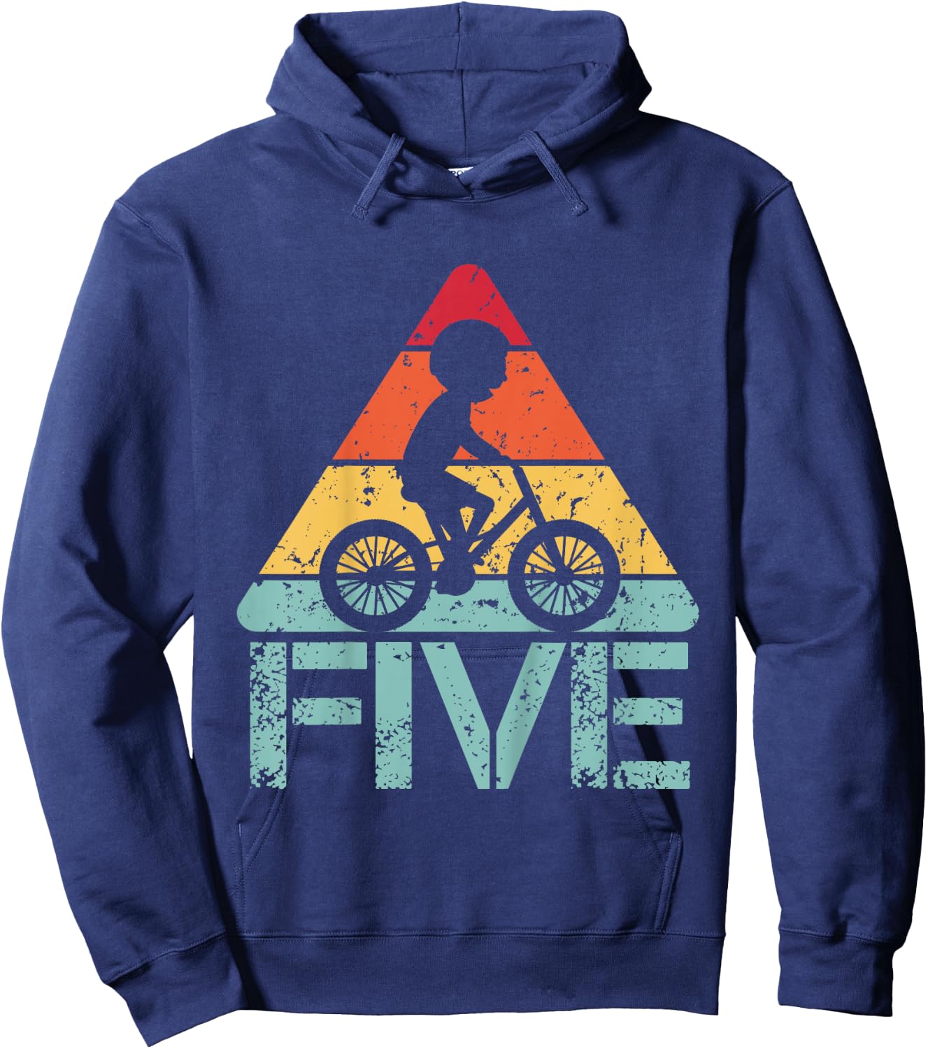 Cyclist Five Birthday Cycling 5th 5 Year Old Bike Birthday Hoodie - Hoodie | Navy