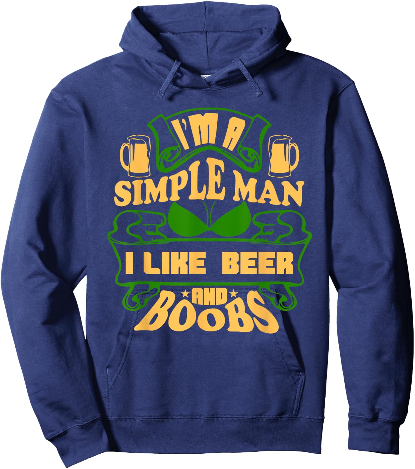 Beer Boobs St. Patrick's Day Funny Titties Drinking Hoodie - Hoodie | Navy