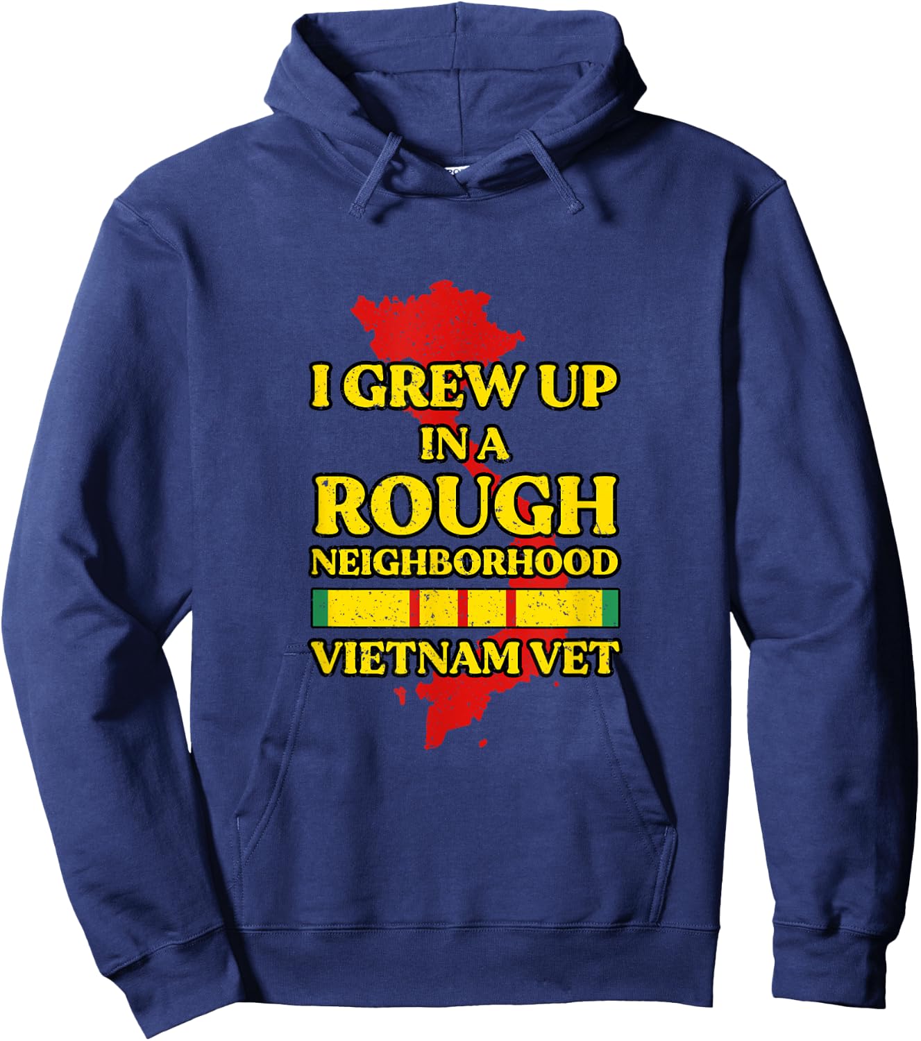 I Grew Up In A Rough Neighborhood Vietnam Vet Hoodie - Hoodie | Navy