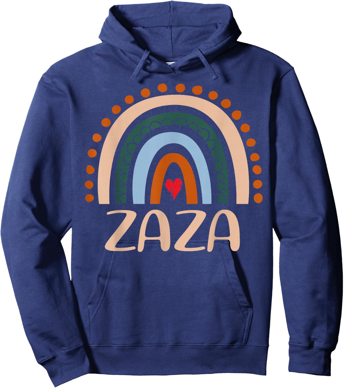 Zaza Rainbow Grandma Cute Mothers Day Funny Zaza Hoodie - Hoodie | Navy