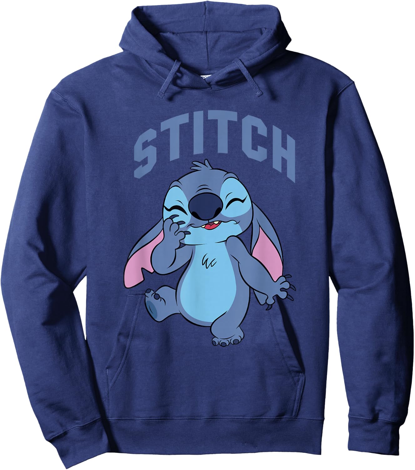 Disney Lilo & Stitch Cute Laughing Stitch Portrait Hoodie - Hoodie | Navy