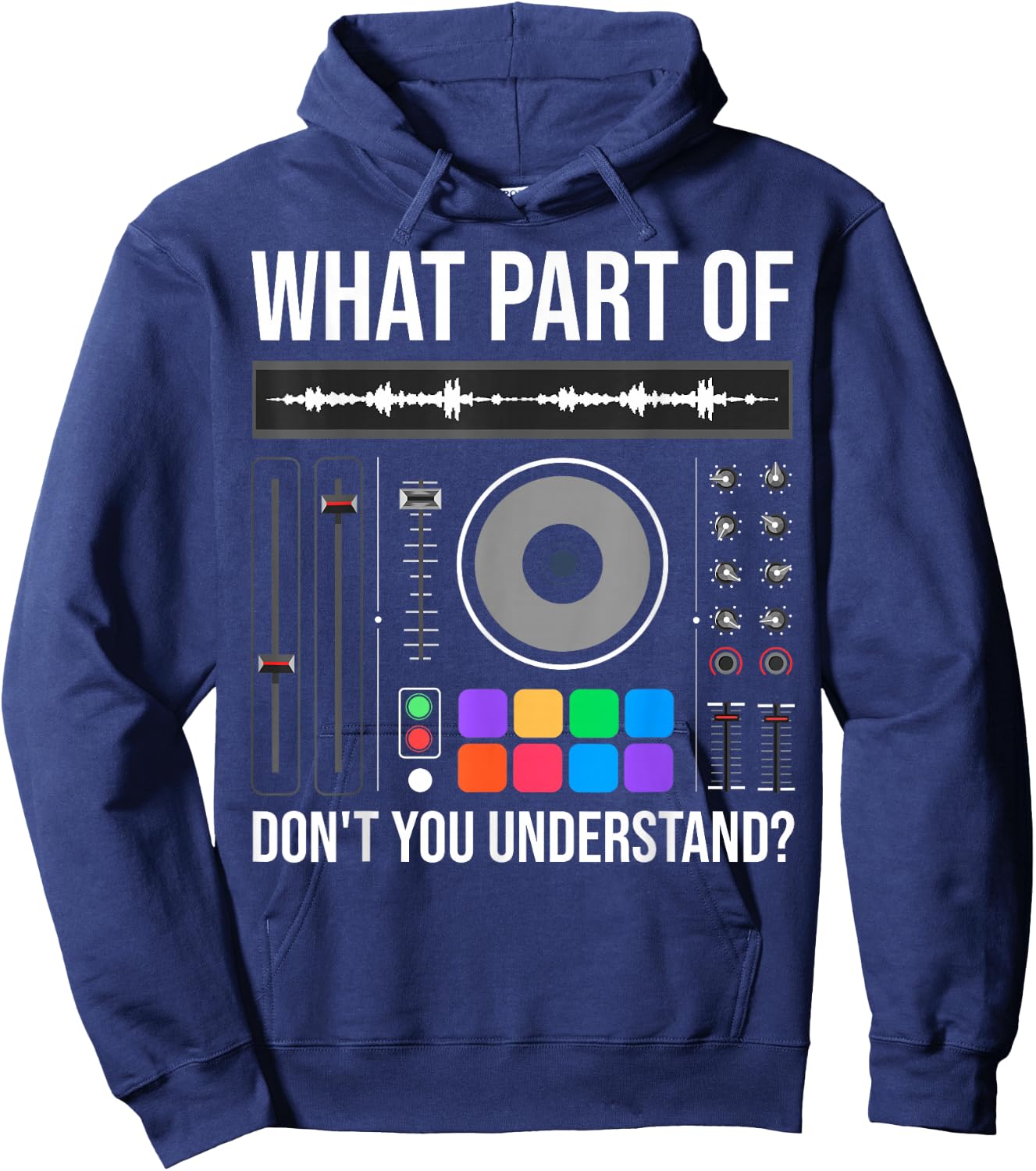 Funny DJ Design Women Sound Engineer Disc Jockey Hoodie - Hoodie | Navy