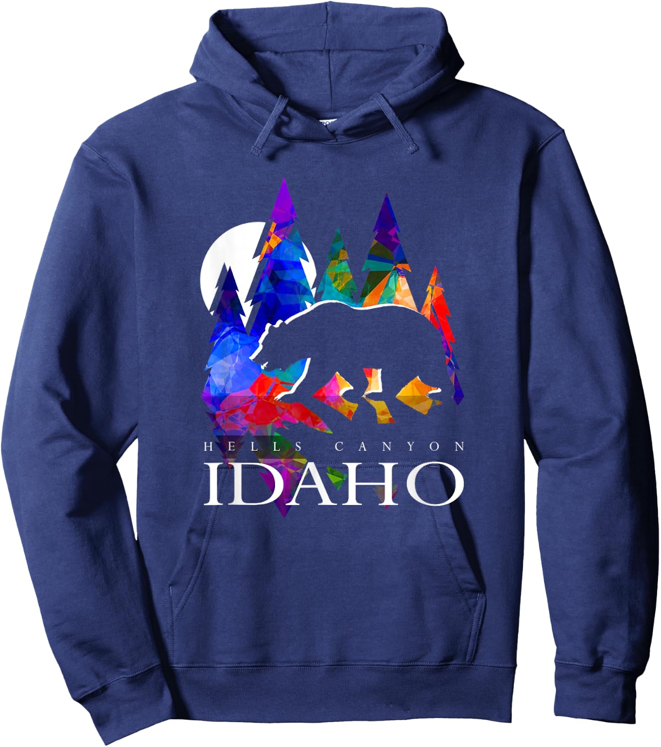 Idaho - Hells Canyon Wilderness with Bear - Idaho Hoodie - Hoodie | Navy