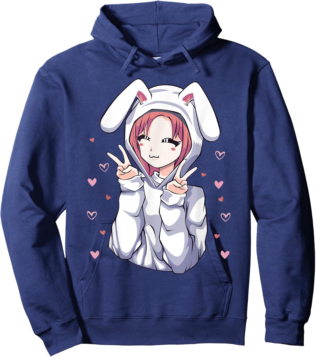 Anime Bunny Manga Girl Otaku for Teens Hoodie - Hoodie | Navy