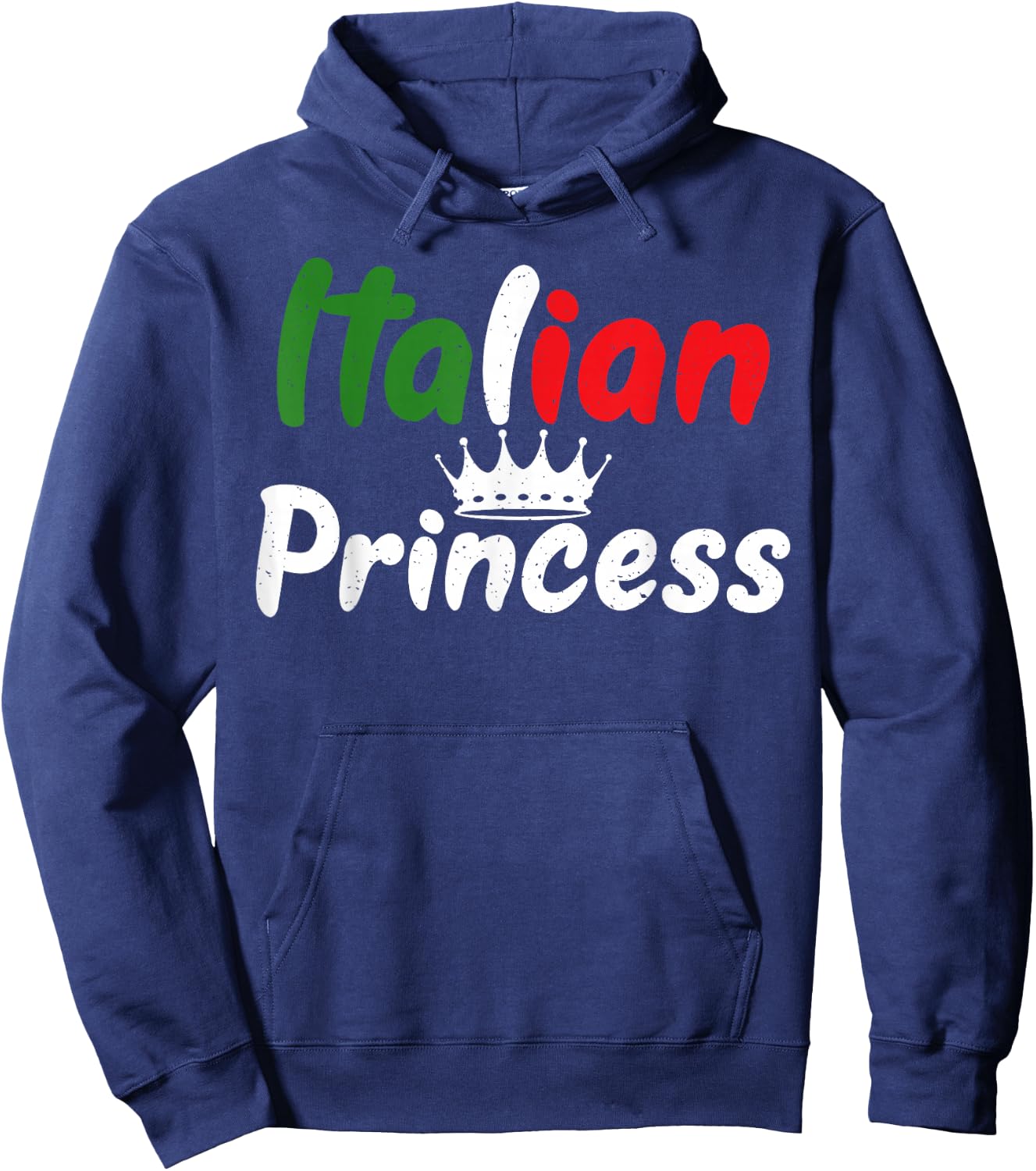 Italian Gifts & Accessories Italian Princess - Women's Black Short Sleeve Classic Fit - Small - Perfect Italy Trip Souvenir Hoodie - Hoodie | Navy