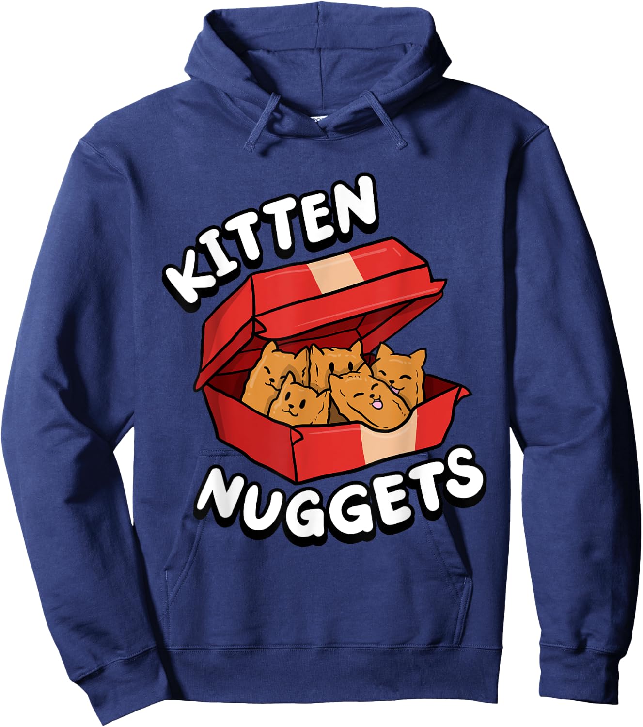 Kitten Nuggets Fried Chicken Lover Foodie Cute Cat Hoodie - Hoodie | Navy