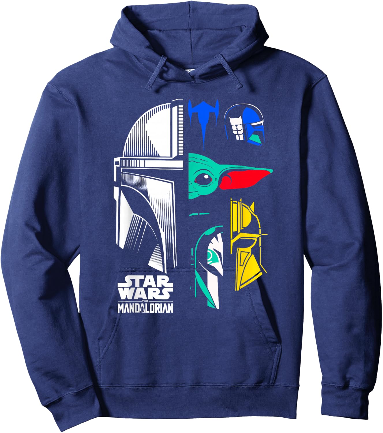 Star Wars: The Mandalorian Color Block Helmet Pop Icons Hoodie - Hoodie | Navy
