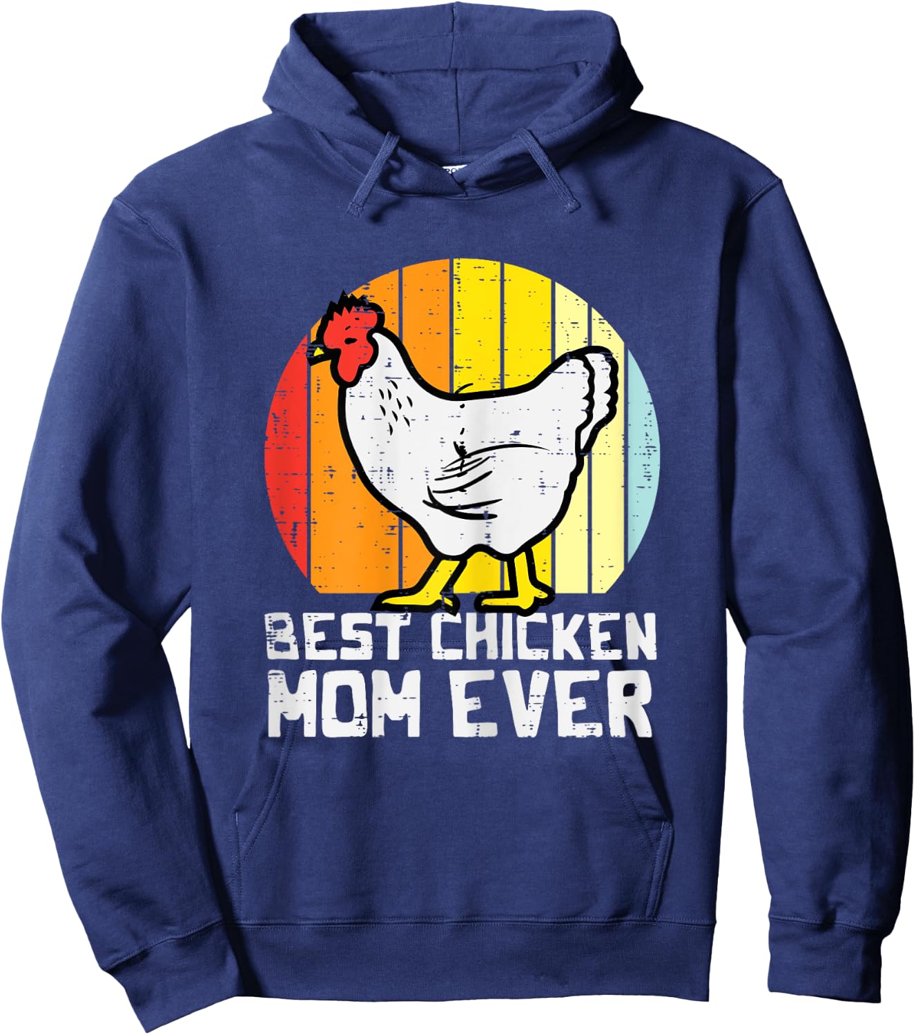 Mothers Day Best Chicken Mom Ever Retro Farm Hen Mama Women Hoodie - Hoodie | Navy