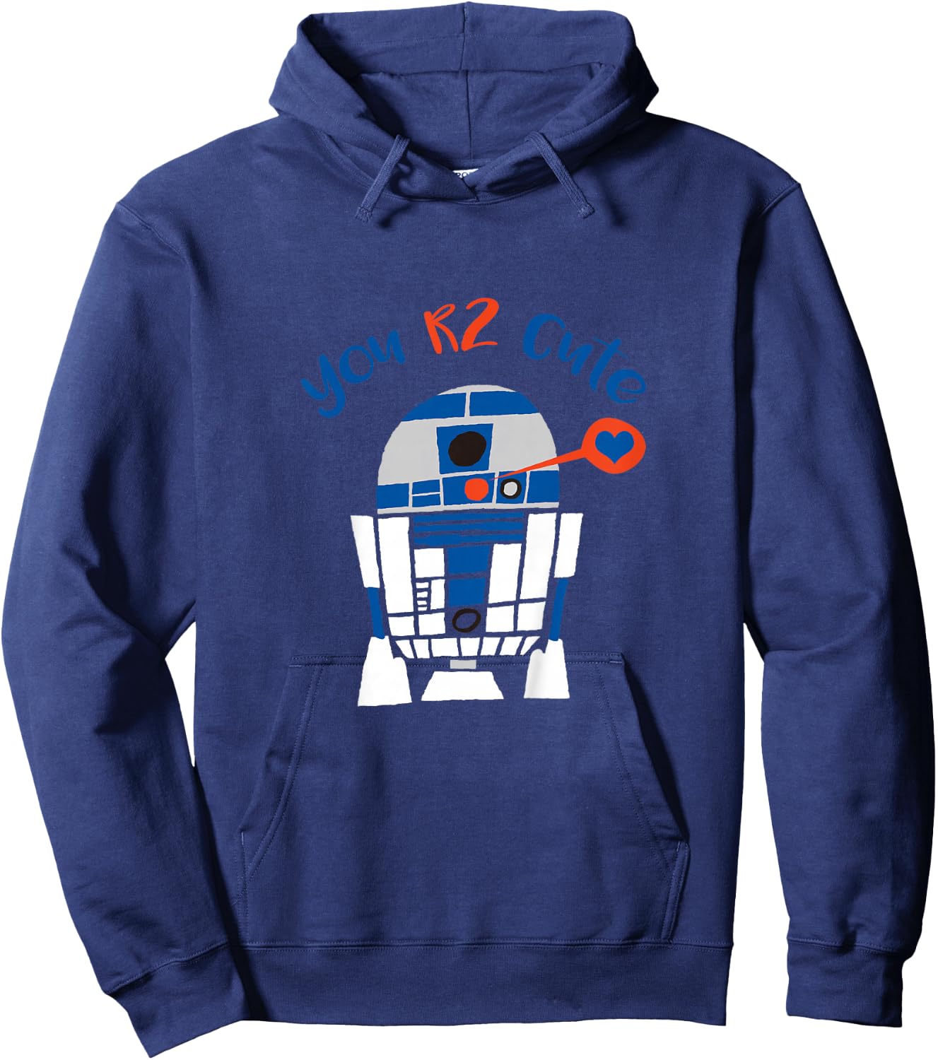 Kids Star Wars Classic Valentine's Day R2-D2 You R2 Cute Chibi Hoodie - Hoodie | Navy