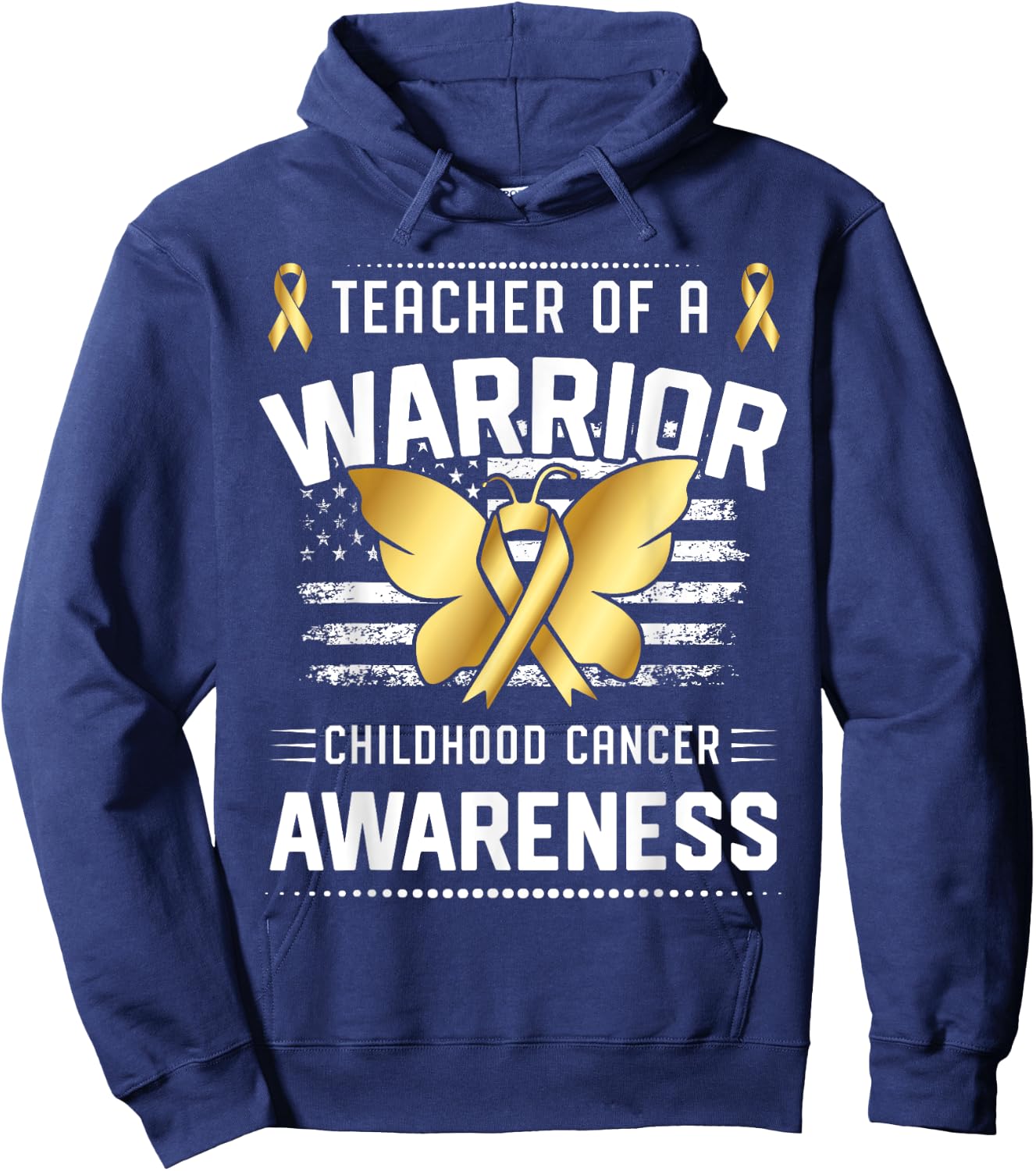 Teacher Of A Warrior Childhood Cancer Awareness Hoodie - Hoodie | Navy