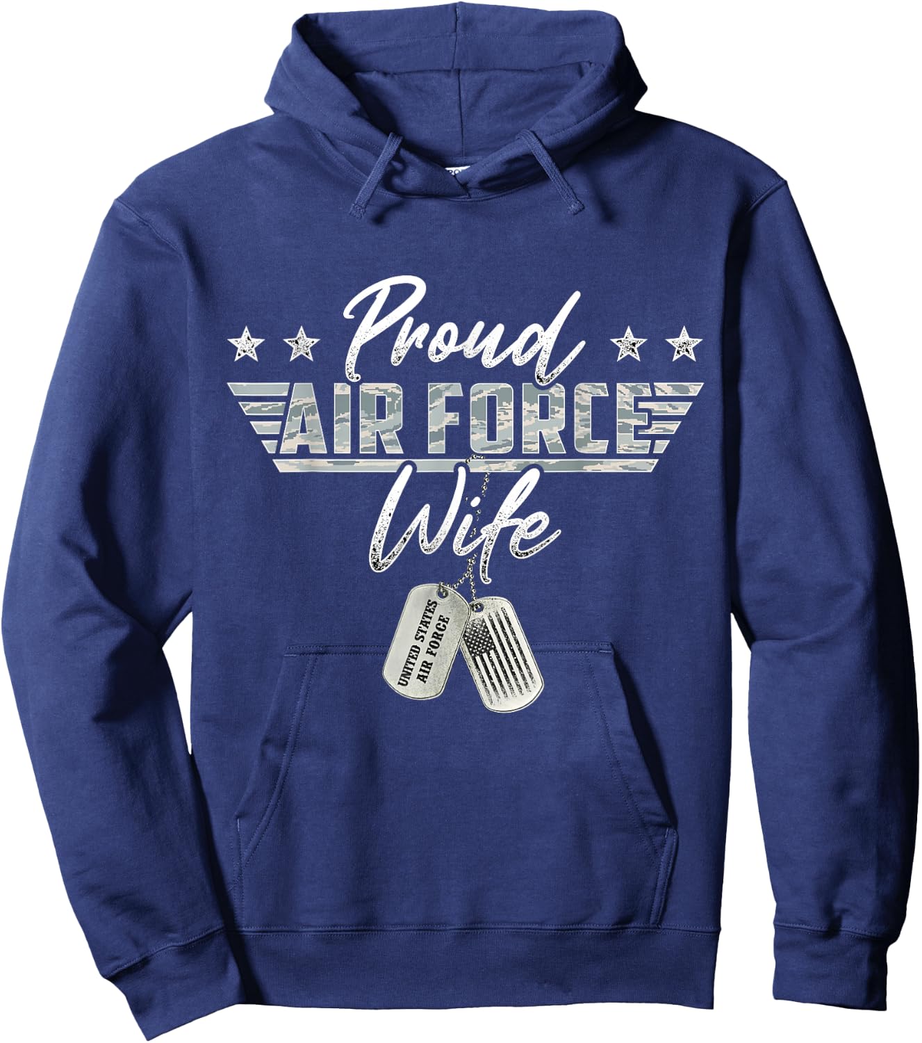 Proud Air Force Wife Military US Air Force Family Matching Hoodie - Hoodie | Navy