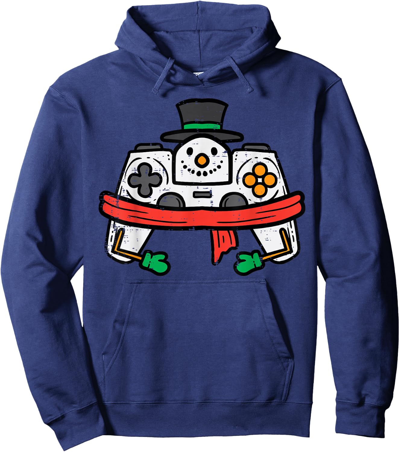 Christmas Snowman Gamer Controller Xmas Gaming Men Boys Kids Hoodie - Hoodie | Navy