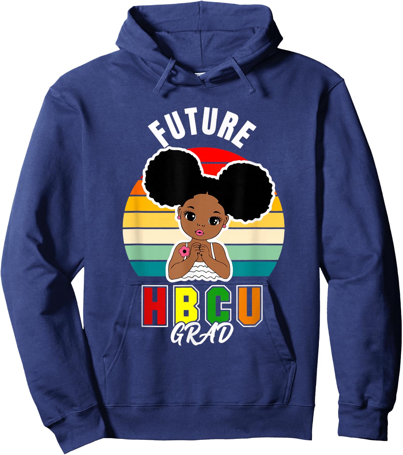 Future HBCU Grad Graduate Afro Black Girl College Graduation Hoodie - Hoodie | Navy