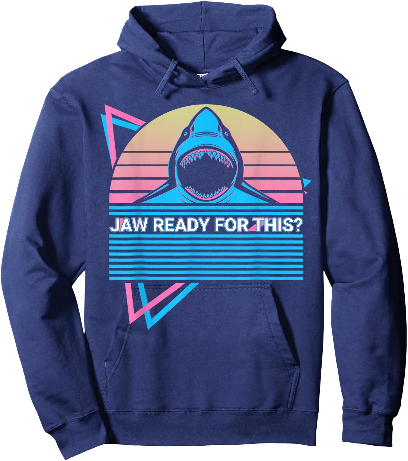 Whale Shark Retro Jaw Ready For This Hoodie - Hoodie | Navy