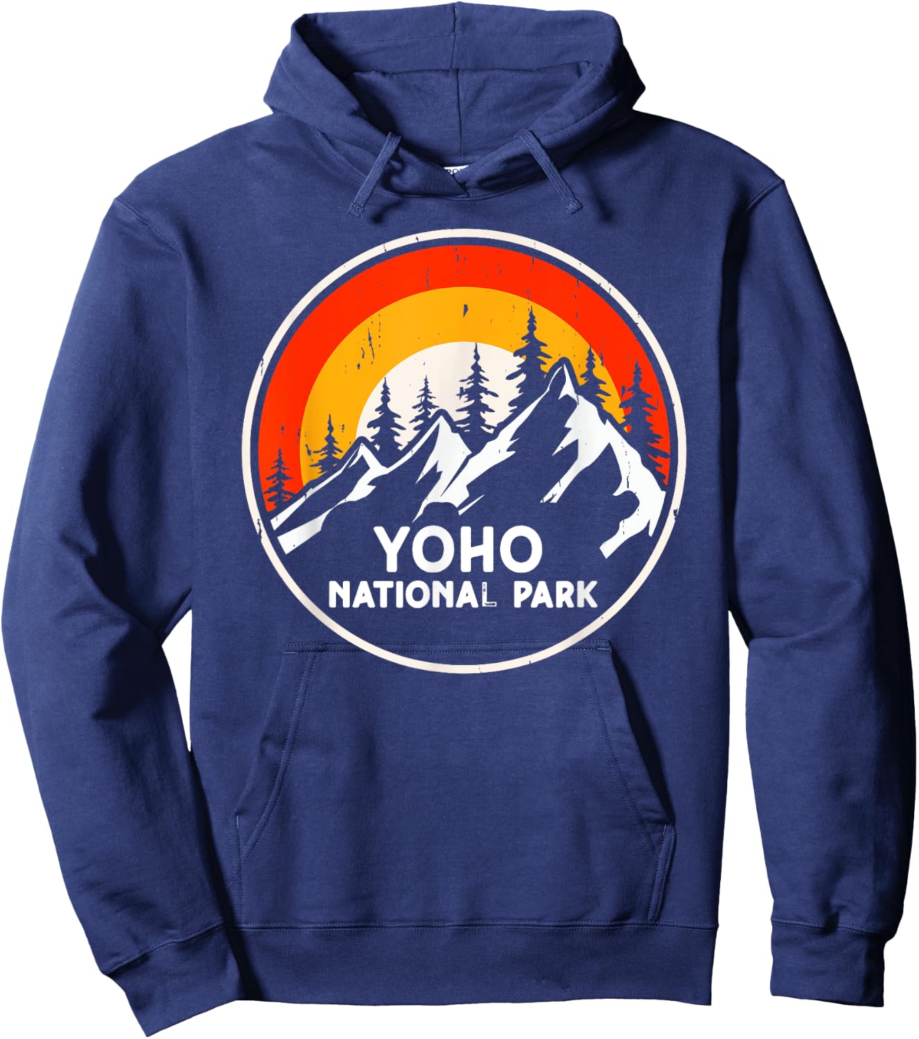 Yoho National Park Canada Mountain Trees Camping Hiking Hoodie - Hoodie | Navy