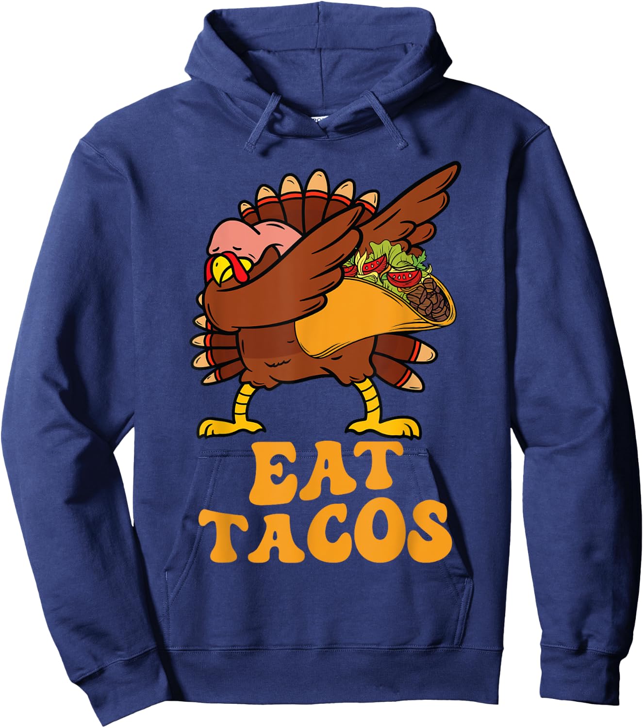 Thanksgiving Turkey Eat Tacos Funny Turkey Vegan Kids Boys Hoodie - Hoodie | Navy