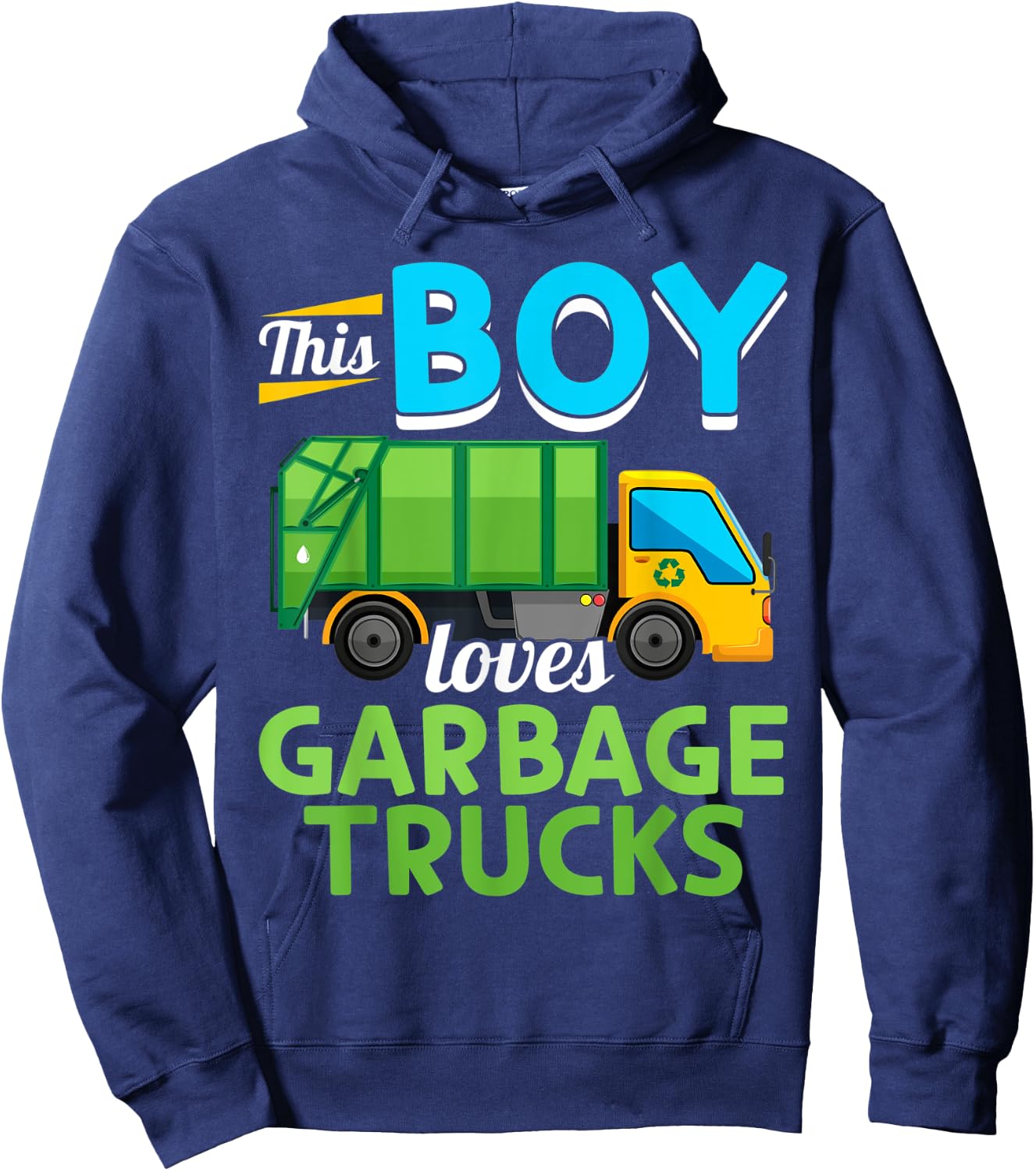 Garbage Truck - This Boy loves Garbage Trucks Hoodie - Hoodie | Navy