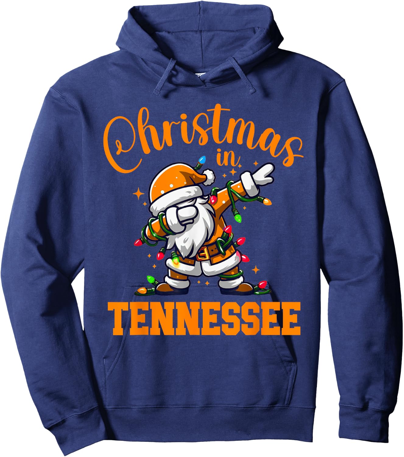 Merry Christmas In Tennessee Funny Dabbing Santa Claus Hoodie - Hoodie | Navy