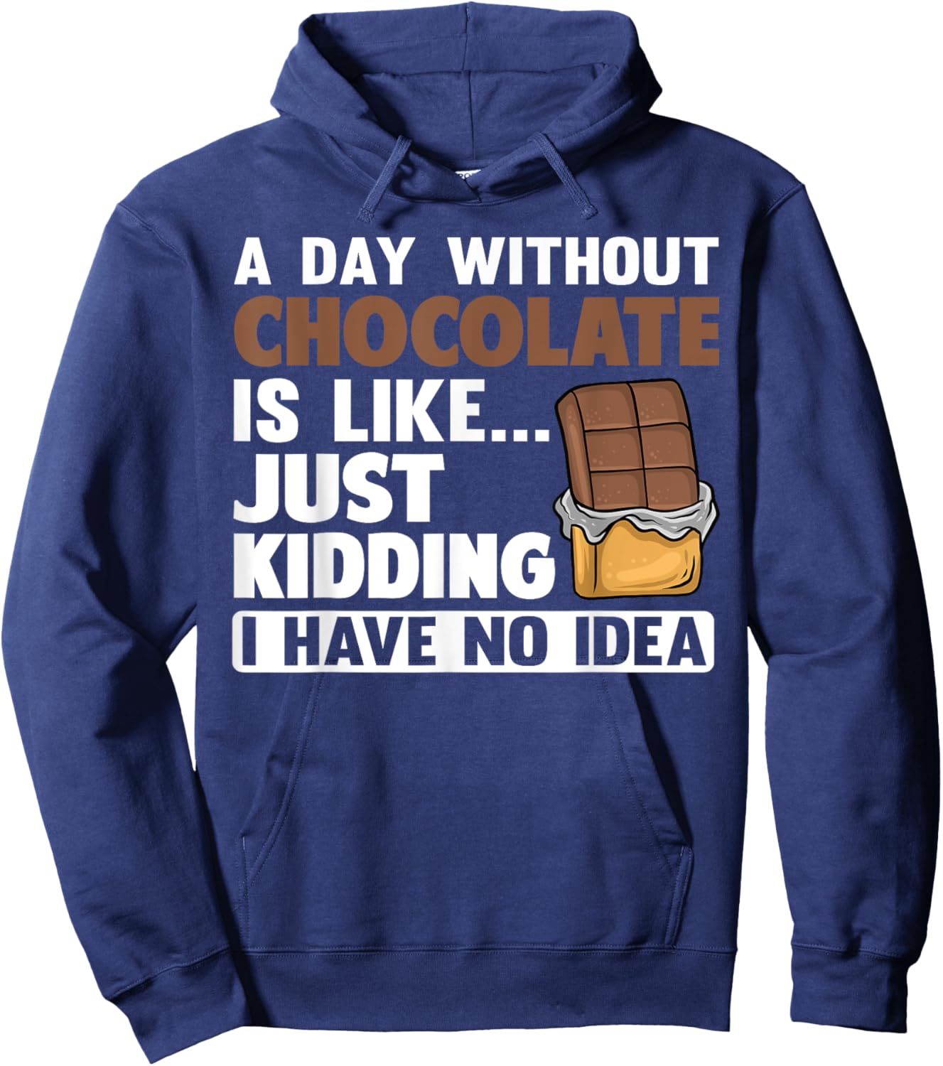 Funny Chocolate Design Men Dark Chocolate Lovers Hoodie - Hoodie | Navy
