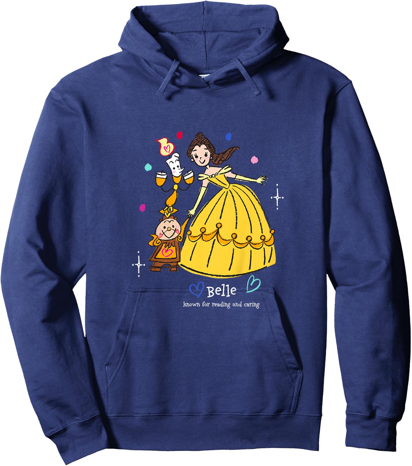 Kids Disney Beauty and the Beast Belle Cogsworth & Lumiere Youth Hoodie - Hoodie | Navy