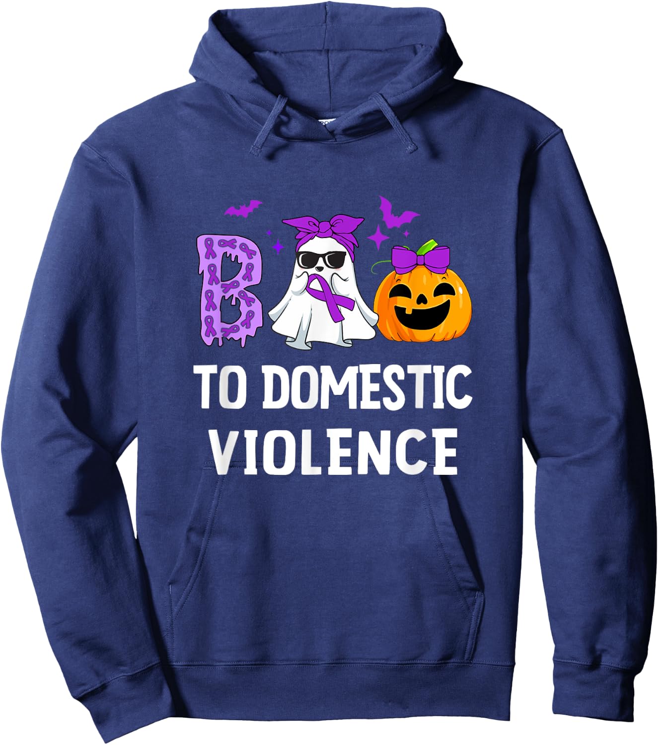 Boo To Domestic Violence Domestic Violence Awareness Hoodie - Hoodie | Navy