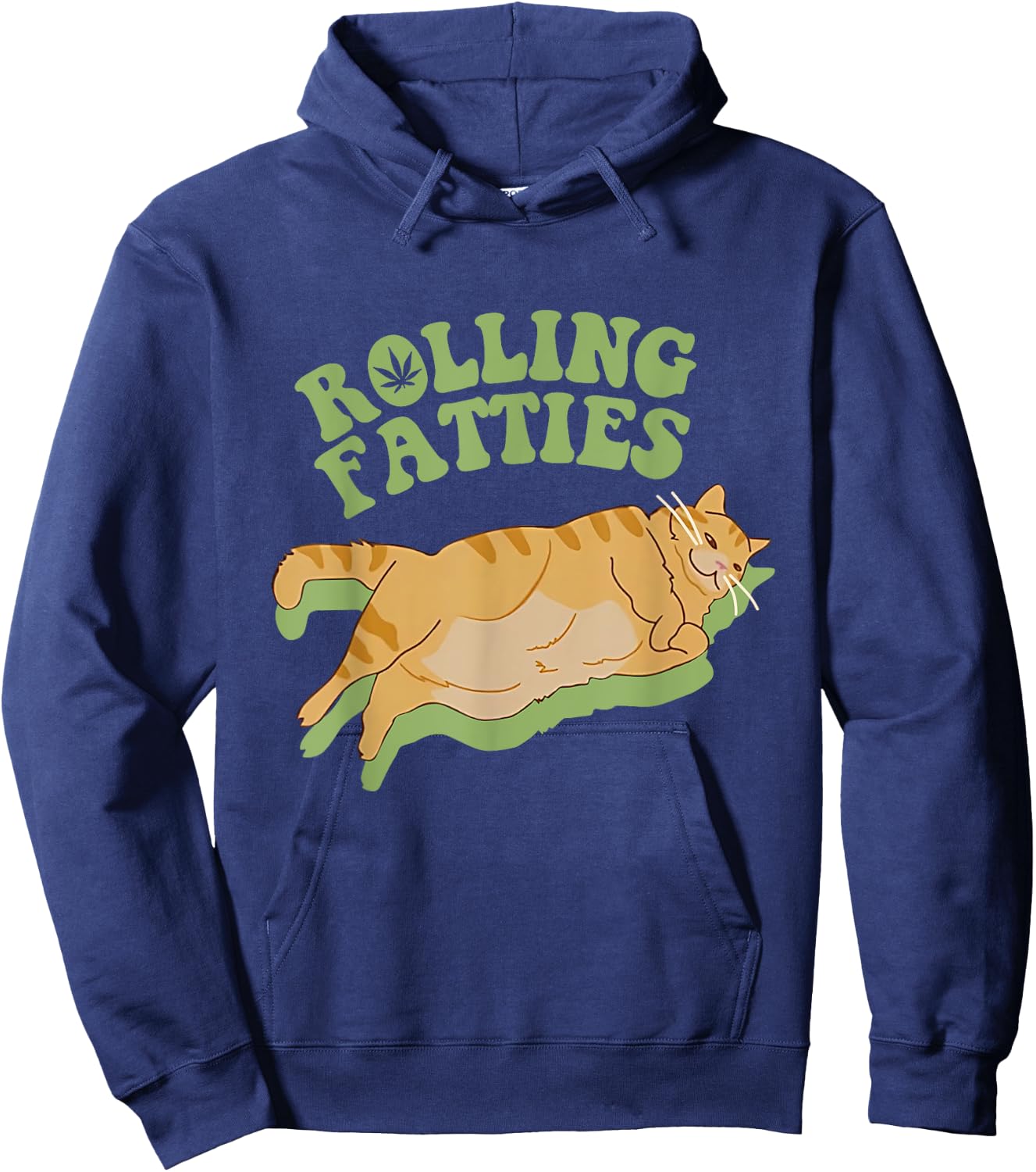 Vintage Rolling Fatties Cat Retro Kitty Kitten Meow MenWomen Hoodie - Hoodie | Navy
