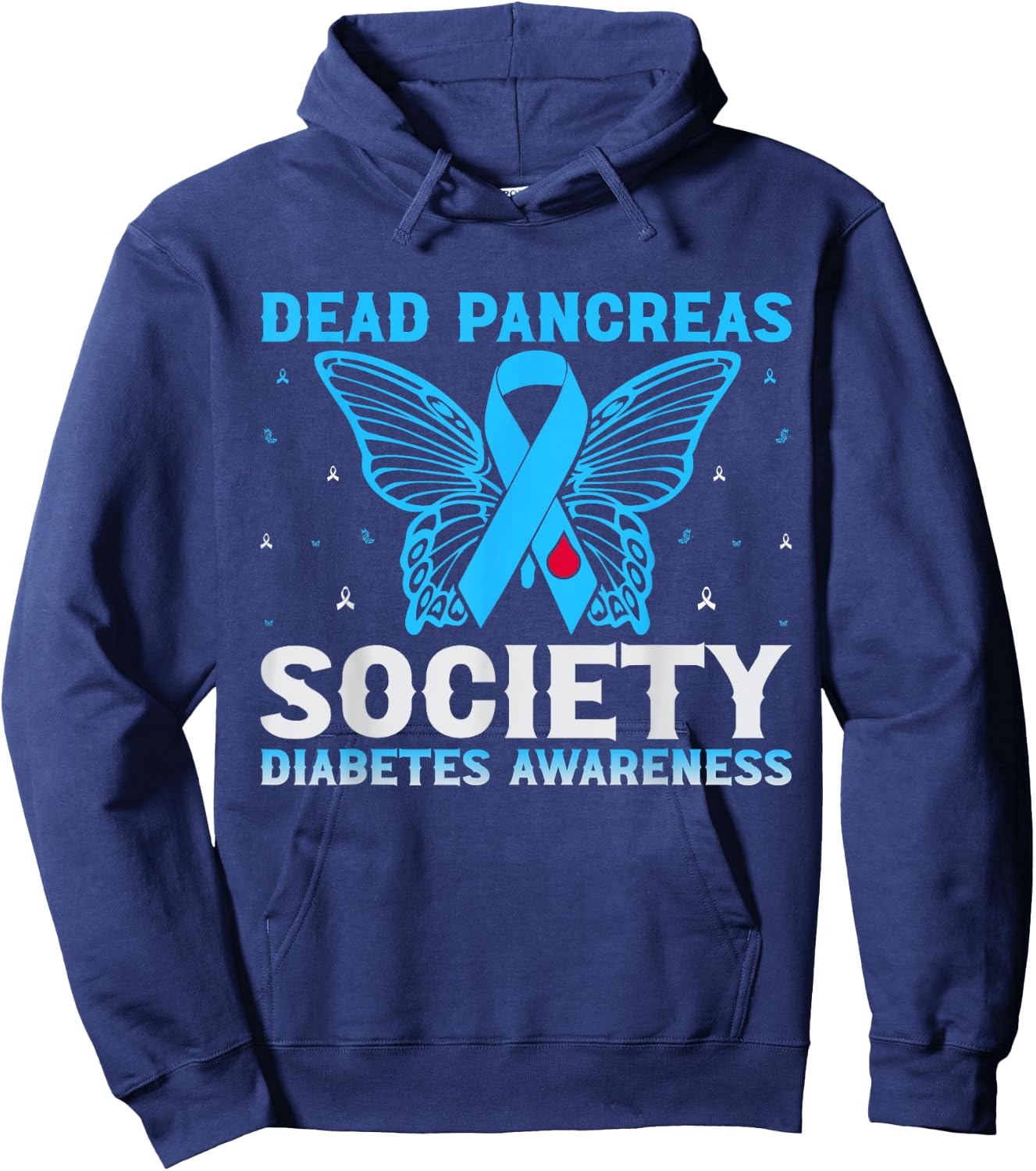 Dead Pancreas Society Diabetes Awareness Hoodie - Hoodie | Navy