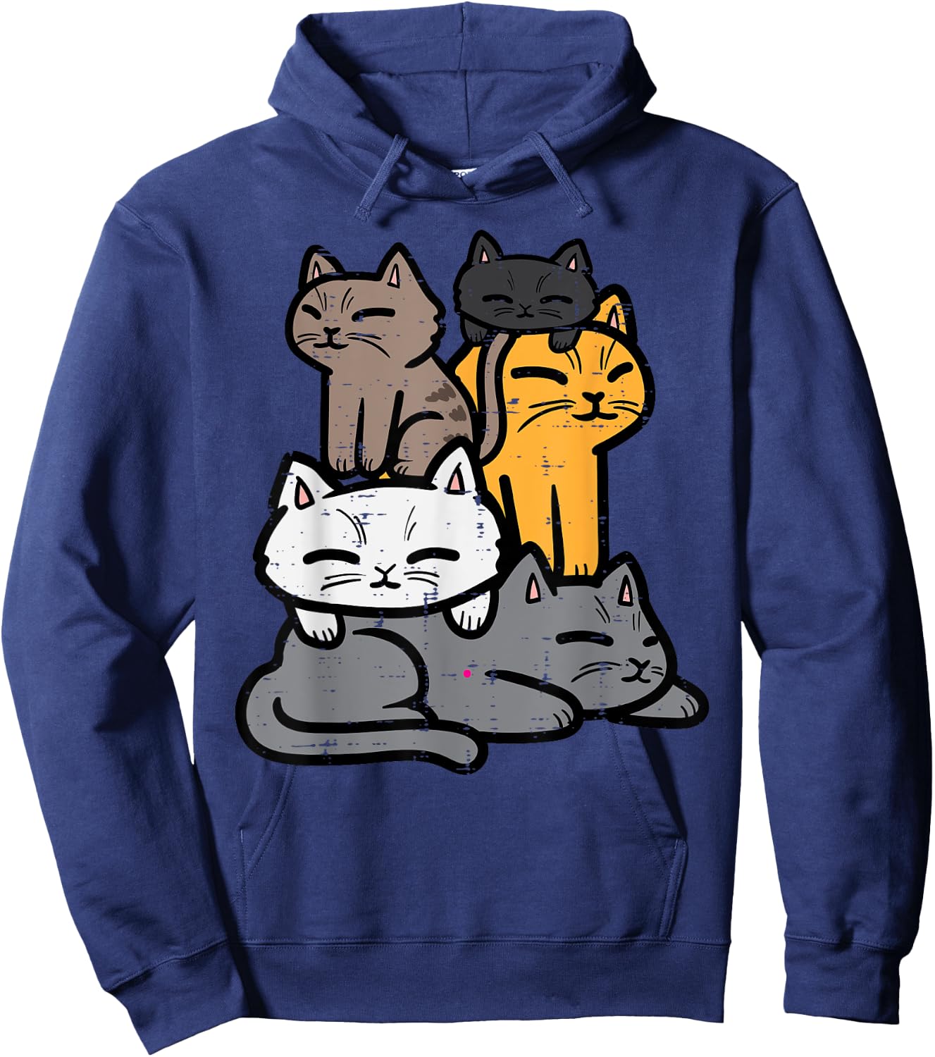 Cats Piled Up Cute Kitten Feline Women Girls Kids Toddler Hoodie - Hoodie | Navy