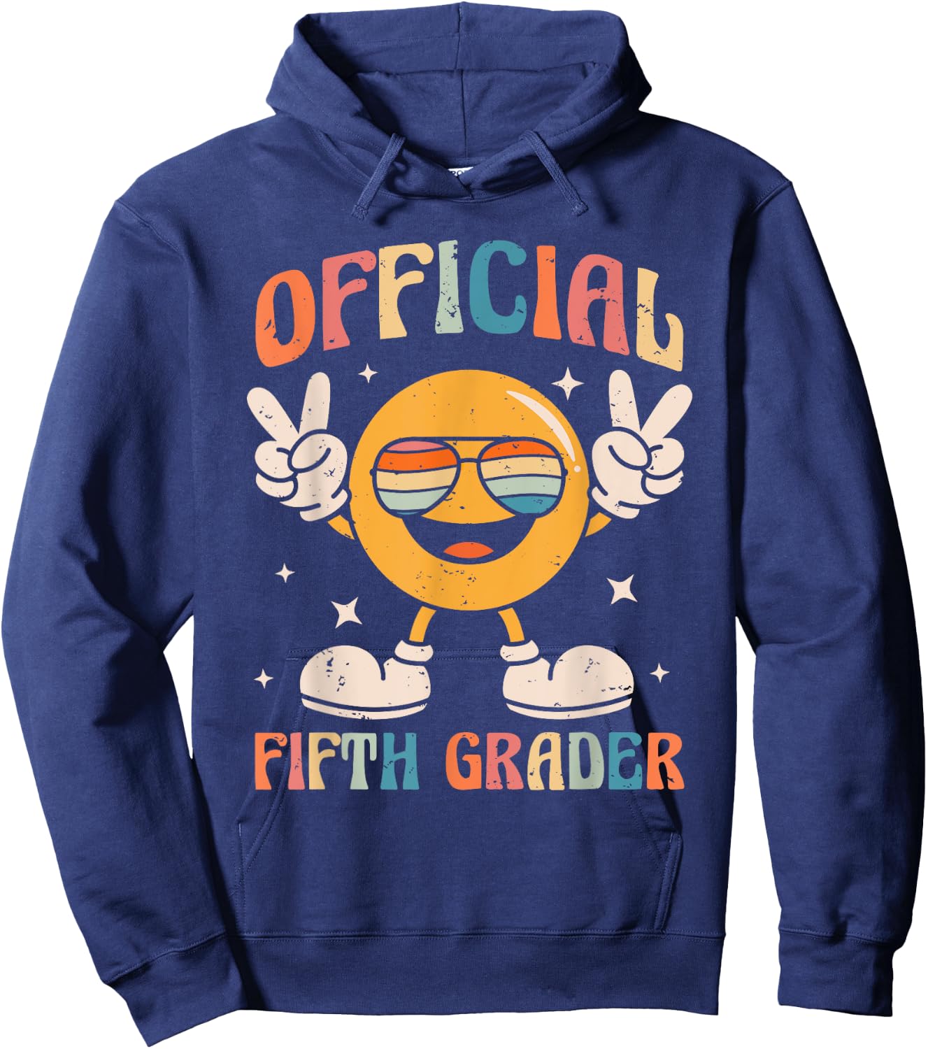 Official Fifth Grader - 5th Grade Retro Back To School Kids Hoodie - Hoodie | Navy