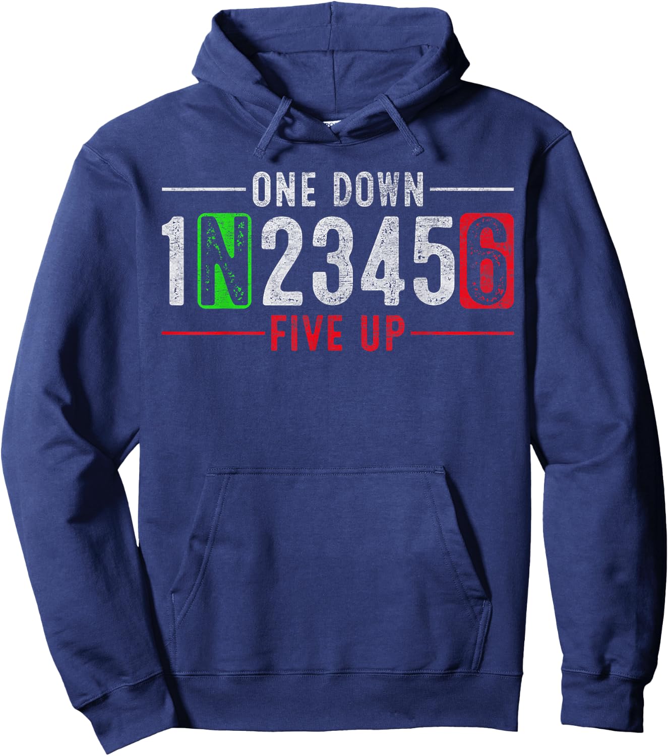 Biker Gear One Down Five Up 1N23456 Motorcycle Gear Hoodie - Hoodie | Navy