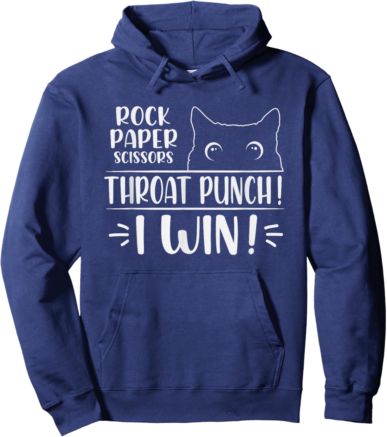 Rock paper scissors Throat Punch Cat Lover cat mom cat dad Hoodie - Hoodie | Navy