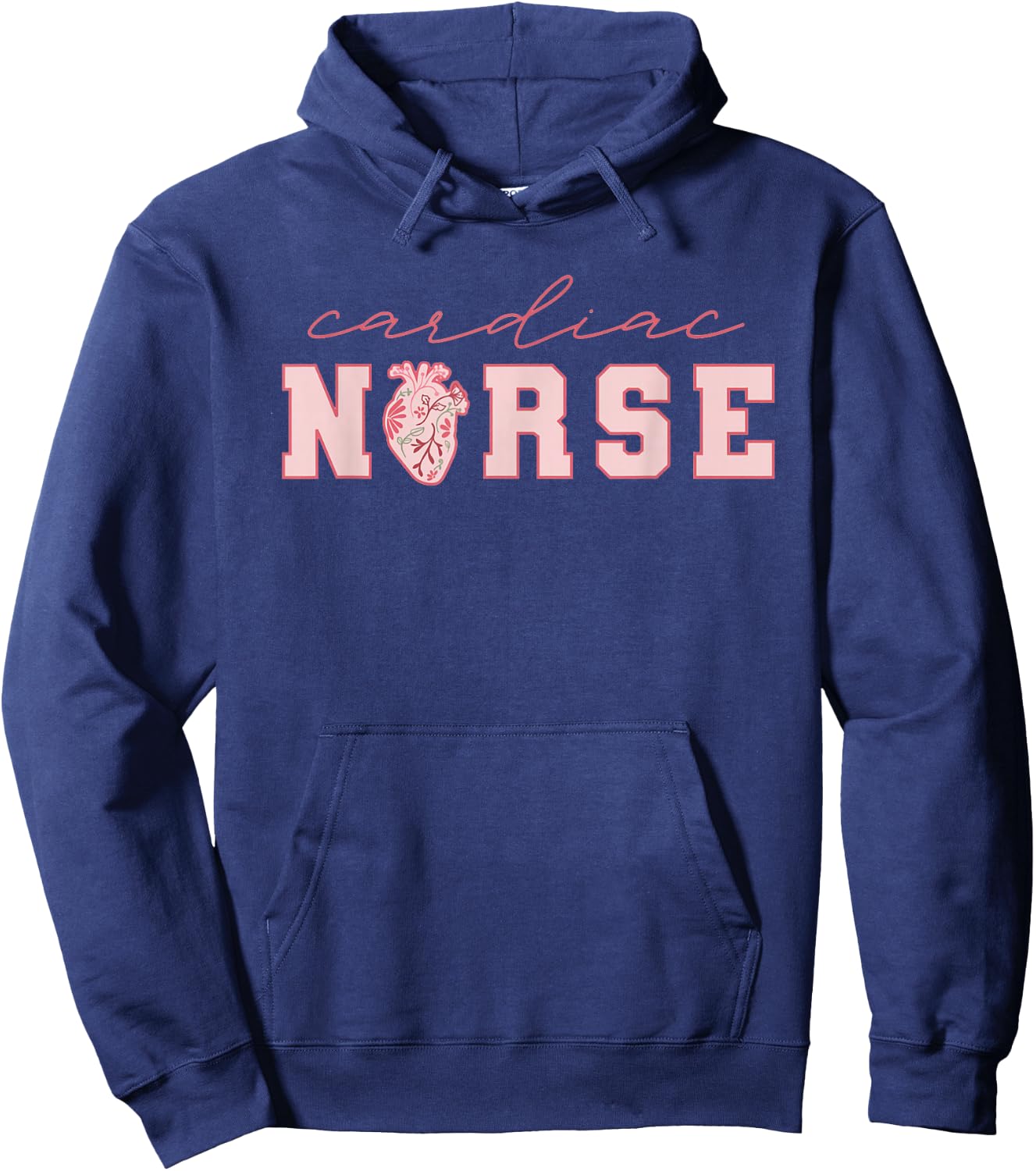 Cardiac Nurse Valentine's Day Telemetry Nurse CVICU Nurse Hoodie - Hoodie | Navy
