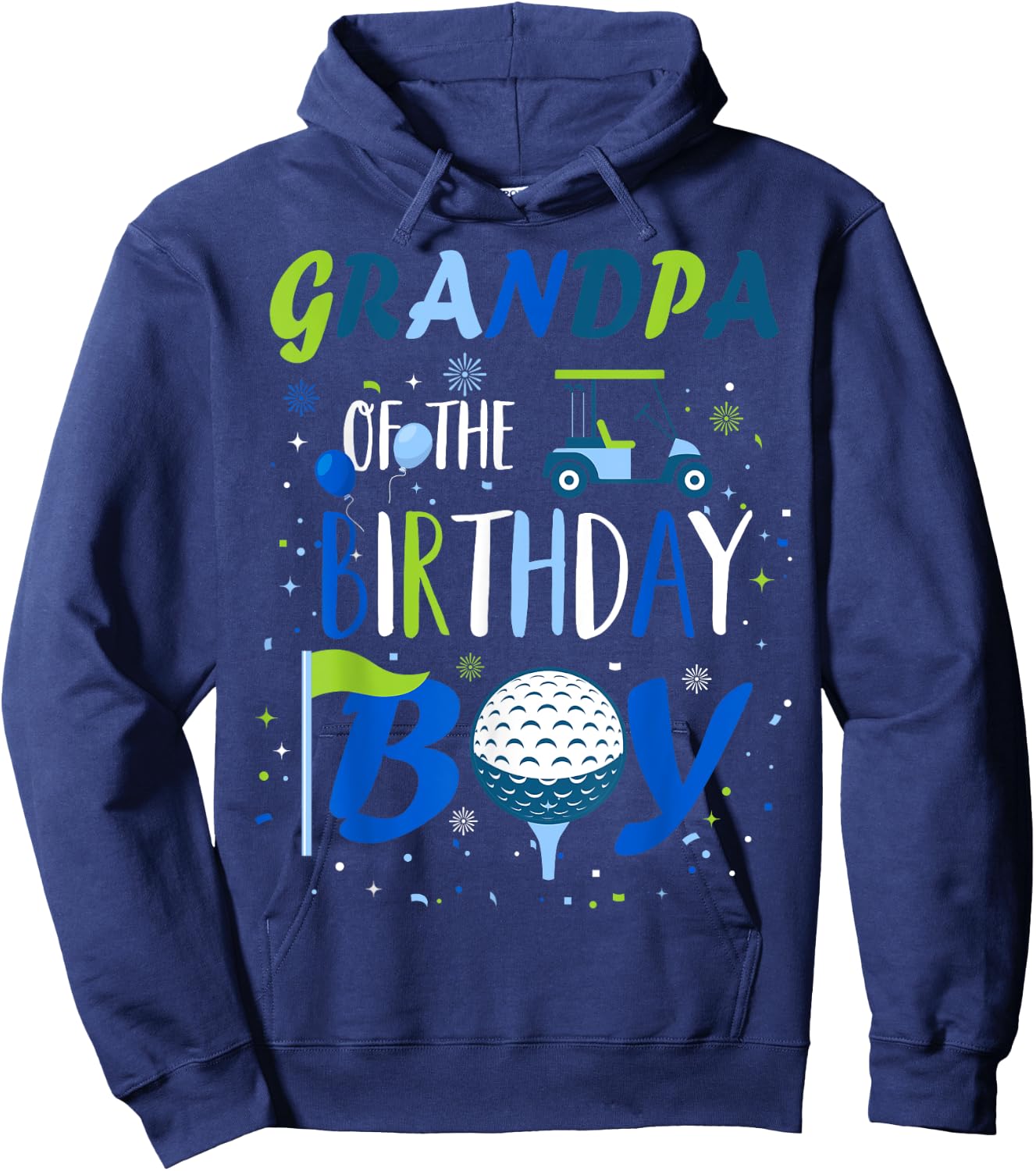 Grandpa of The Birthday Boy Hole in One Golf Sport Matching Hoodie - Hoodie | Navy