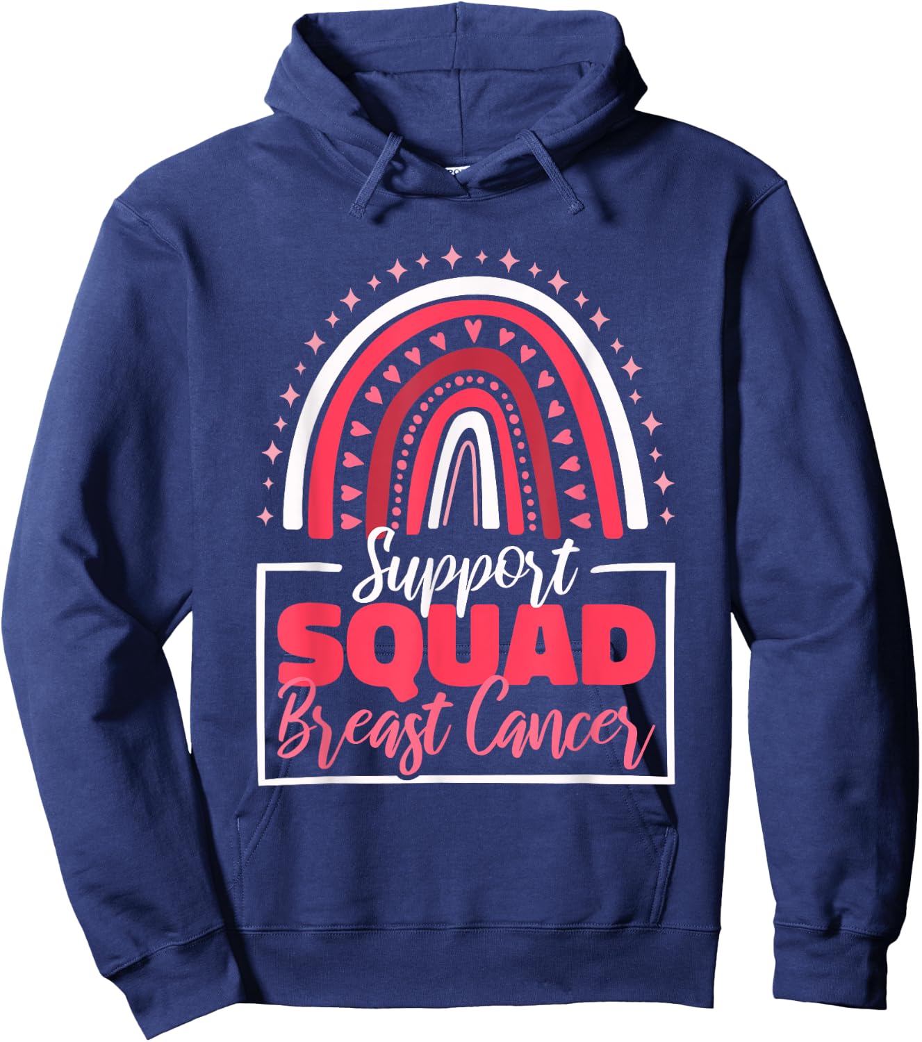Support Squad Breast Cancer, Breast Cancer Awareness Hoodie - Hoodie | Navy