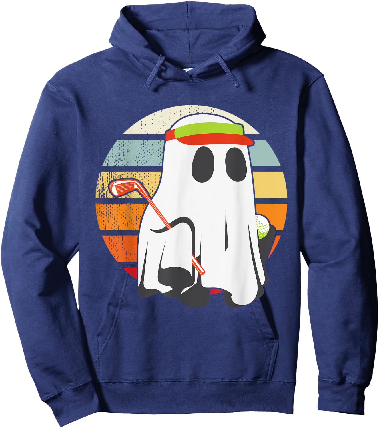 Funny Halloween Golfer Golf Ghost Men Women Kids Matching Hoodie - Hoodie | Navy