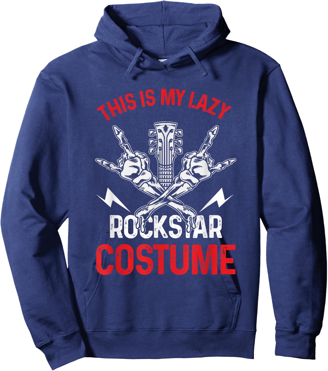 This Is My Lazy Rockstar Costume | Rock N Roll Guitarist Hoodie - Hoodie | Navy