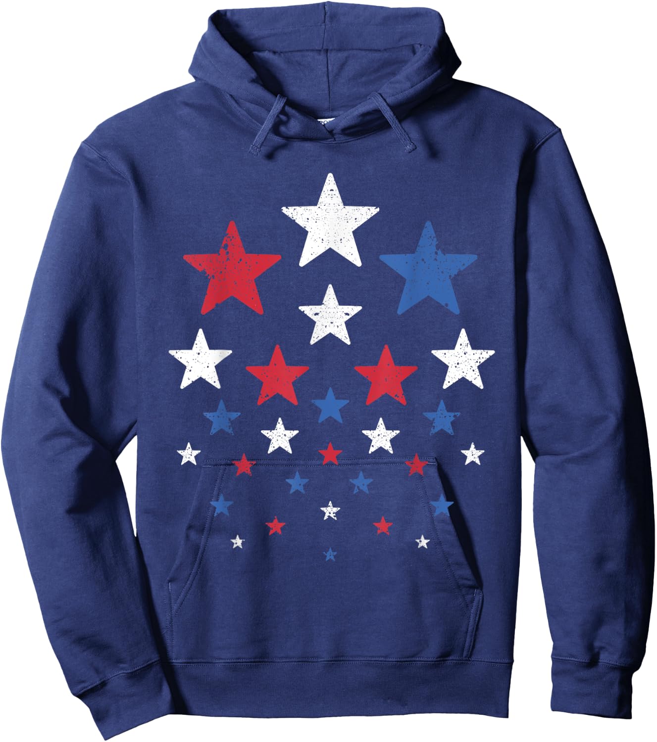 USA American Flag Patriotic Red White Blue Stars 4th of July Hoodie - Hoodie | Navy