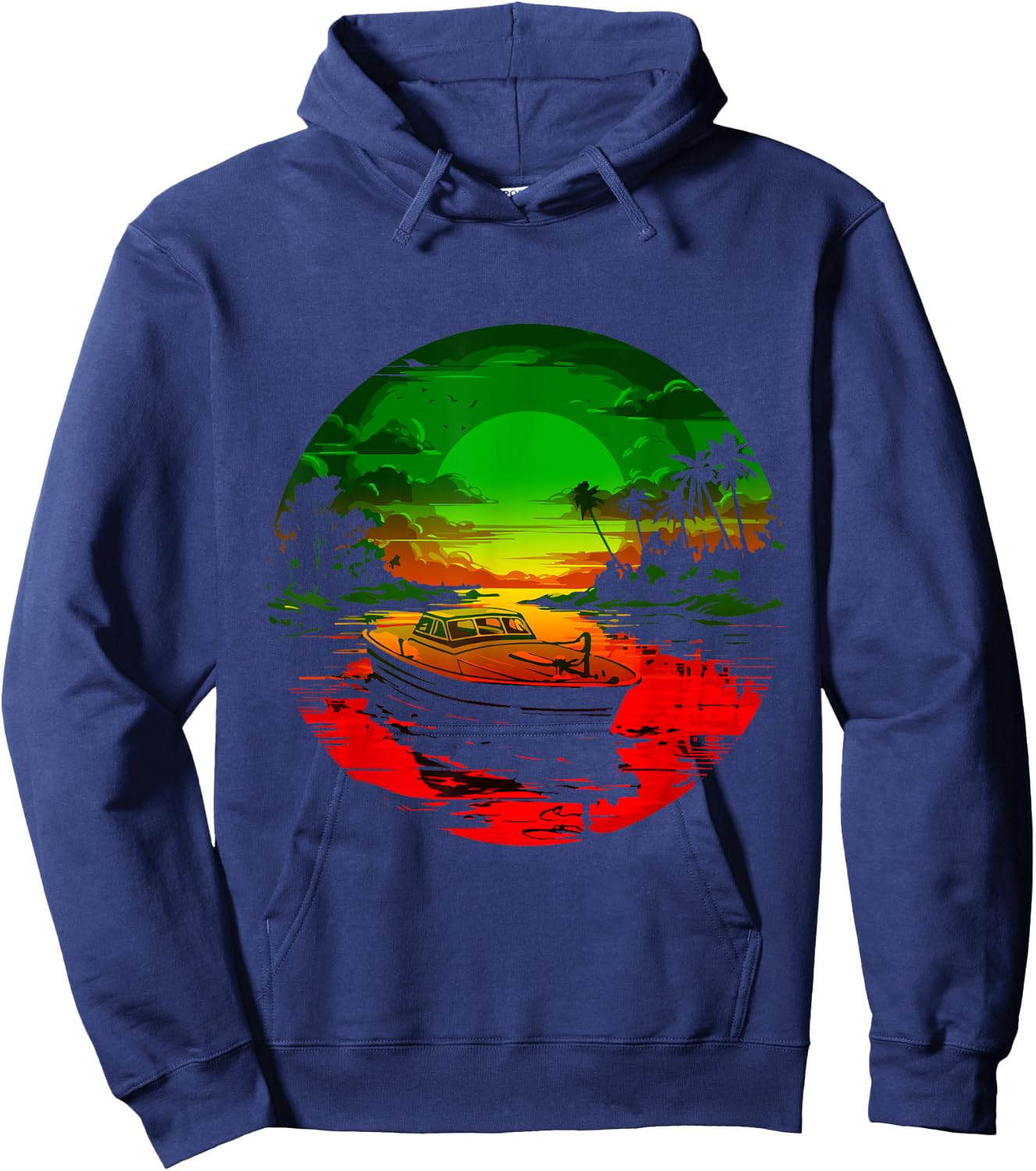 Reggae Music Rastafarian Sunset Rastafari Roots Reggae Hoodie - Hoodie | Navy