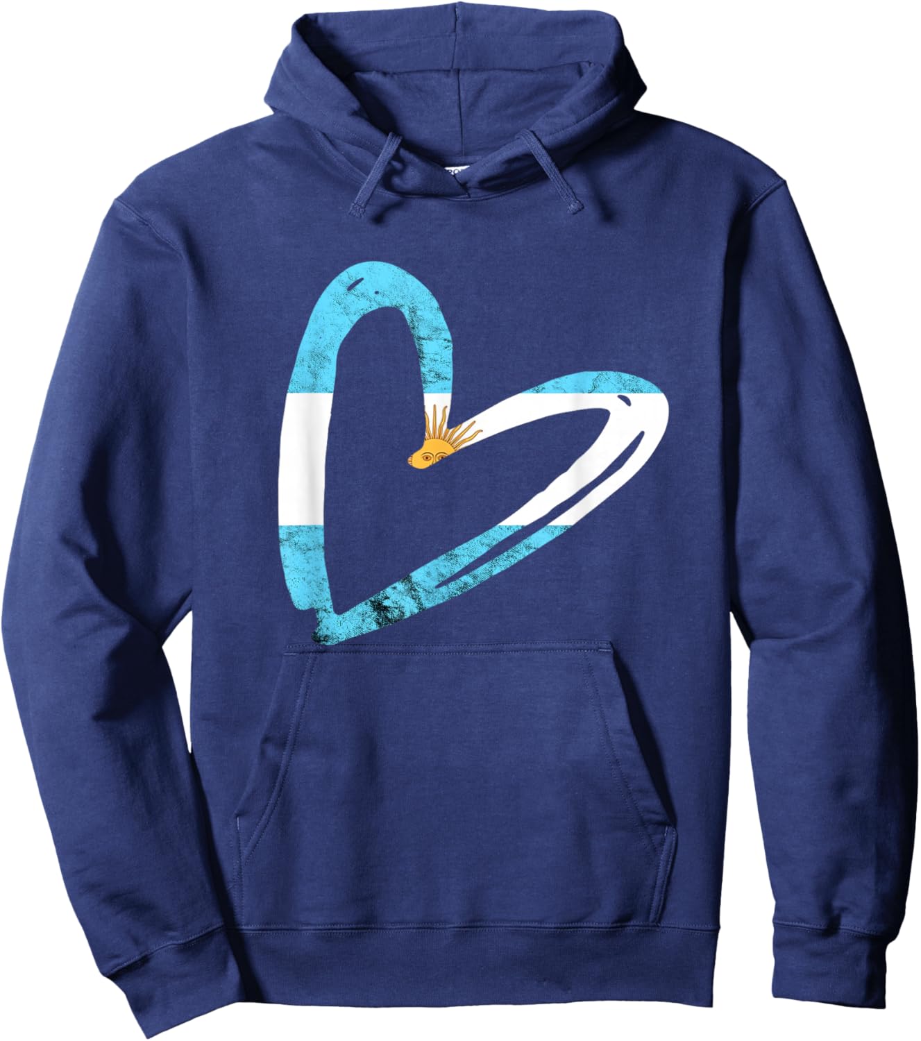 Argentinian Roots Heart Argentina Sun of May Argentina Flag Hoodie - Hoodie | Navy