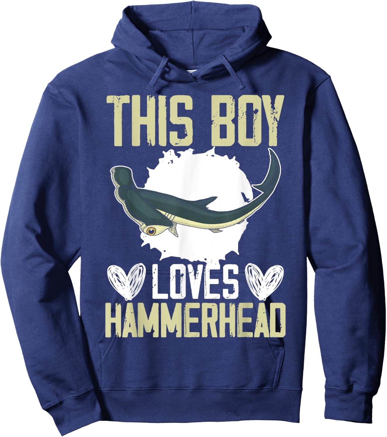 This Boy Loves Hammerhead Shark Marine Biology Animal Hoodie - Hoodie | Navy